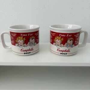 Set of 2 Vintage 1998 Campbell’s Soup Red and White Mugs